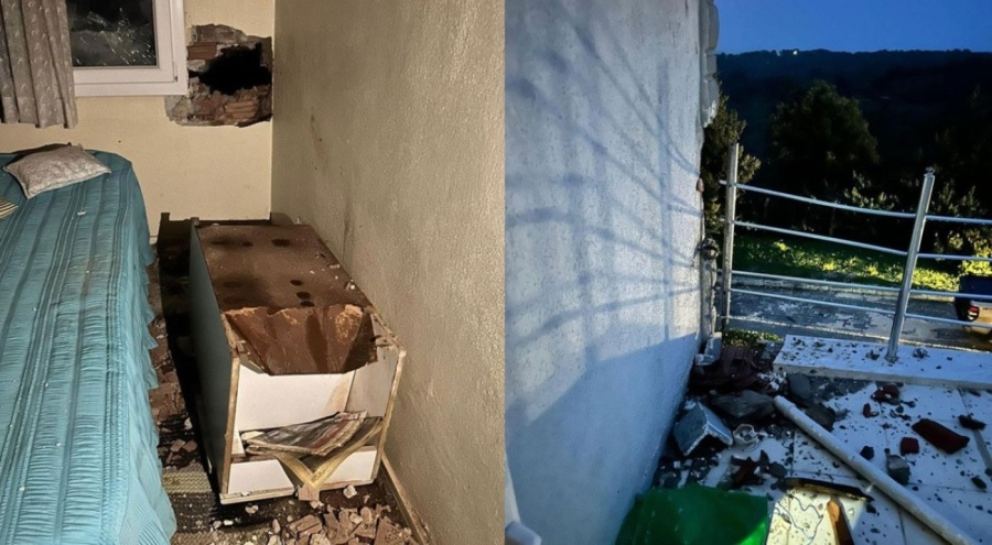 Yıldırımın düştüğü evde maddi hasar meydana geldi