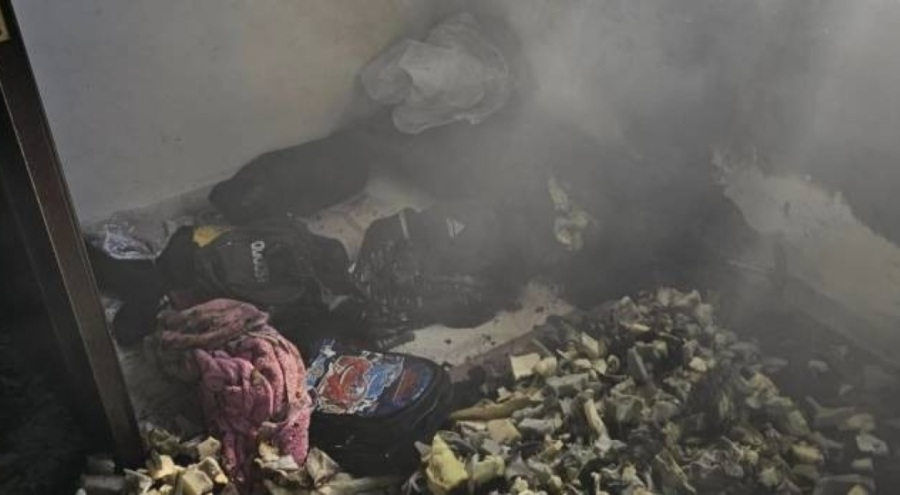 Evde çıkan yangında, 9 kişi dumandan etkilendi