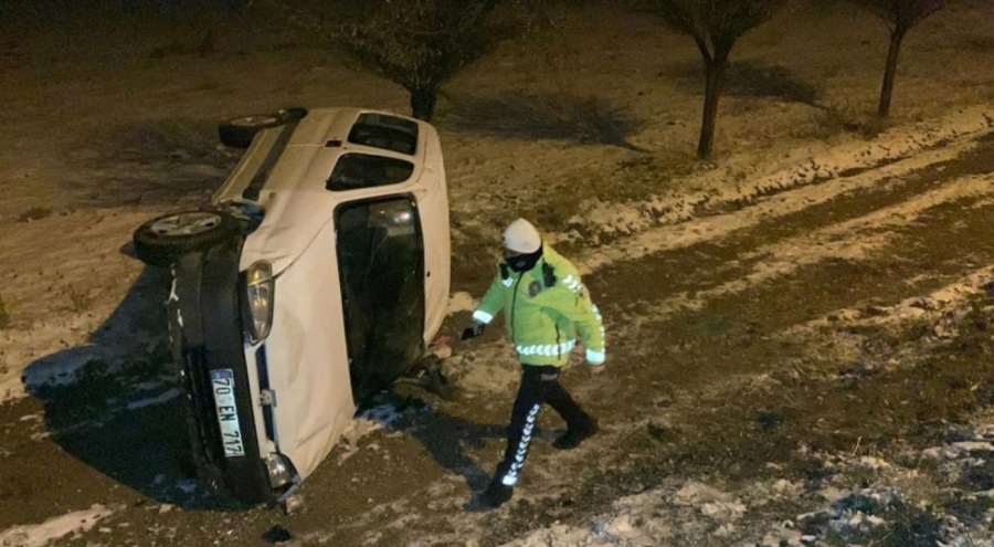 Kontrolden çıkan araç şarampole yuvarlandı: 1 kişi yaralandı