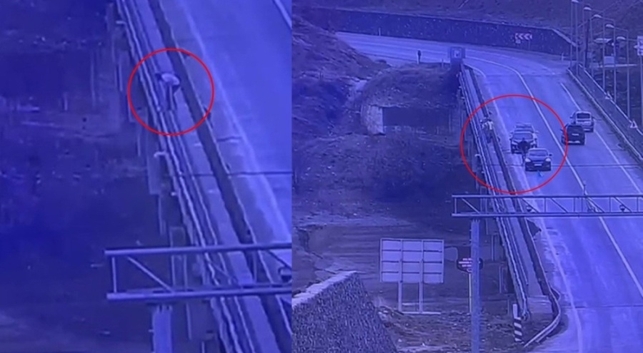 Baraj gölüne atladı, jandarmanın attığı bidonlara tutunup kurtuldu