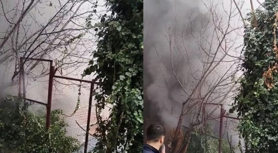 Cami lojmanında yangın