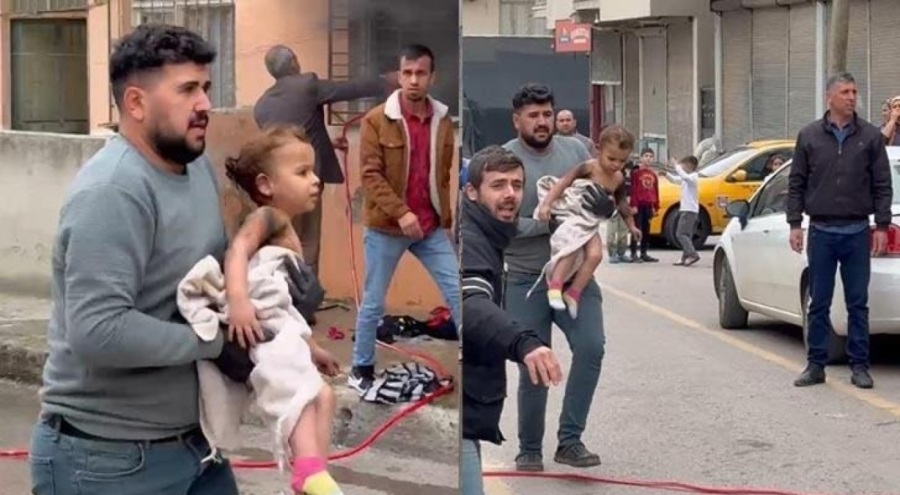 Evde çıkan yangında 3 çocuk mahsur kaldı!