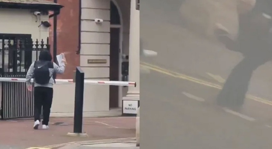 Londra'da bir kişi konsolosluk önünde Kuran yaktı!