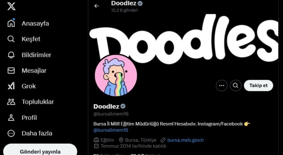 Bursa İl Milli Eğitim Müdürlüğü'nden açıklama! X hesabı hacklendi