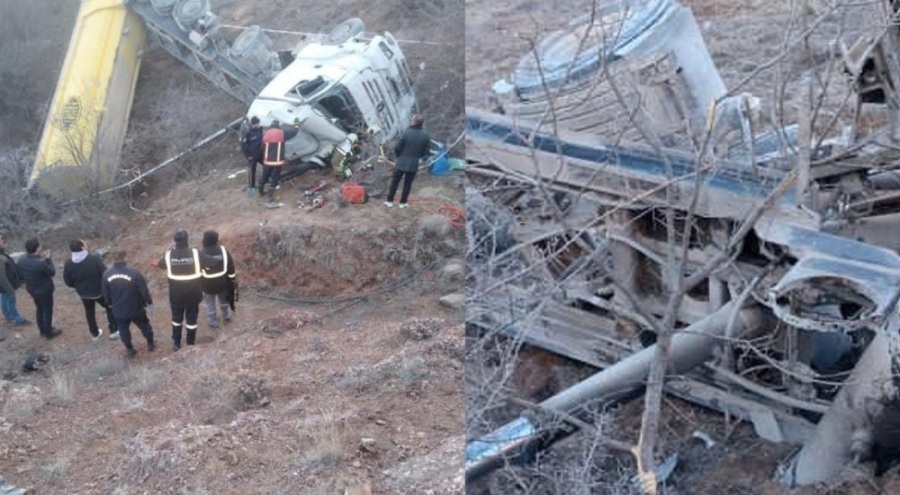 Başkentte kontrolden çıkan tır uçurumdan yuvarlandı: Ölü ve yaralı var