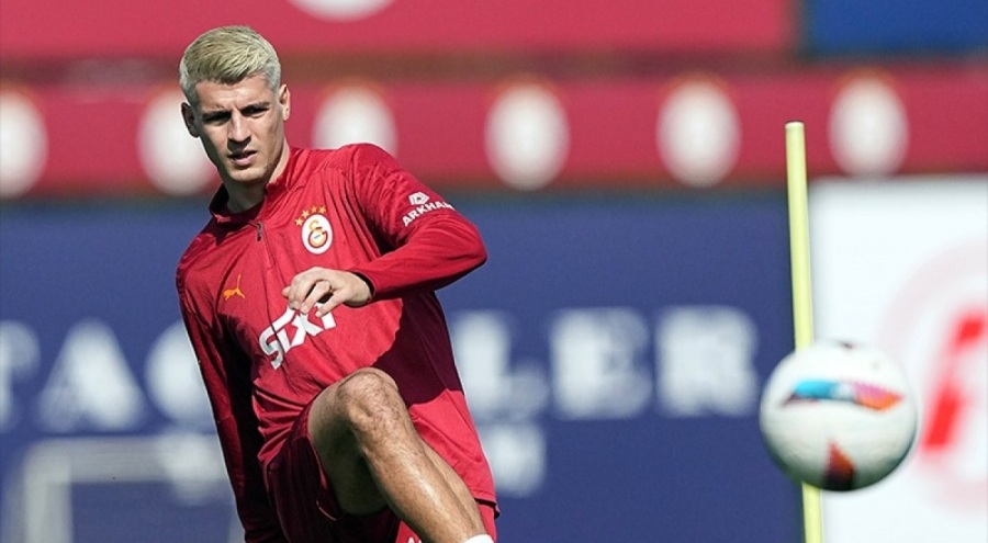 Galatasaray'ın Kasımpaşa maçı antrenmanında Morata gelişmesi