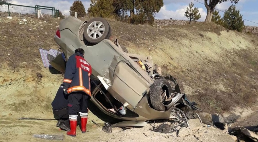 Takla atan otomobilin sürücüsü hayatını kaybetti