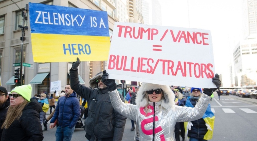 ABD'nin Chicago kentinde Trump-Zelenski görüşmesine protesto
