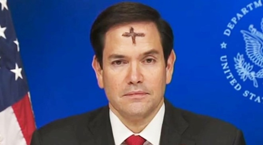 ABD Dışişleri Bakanı, alnında haç işaretiyle Hamas'a seslendi