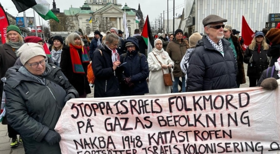 ABD Başkanı Trump'ın "Gazze planı" Stockholm'de protesto edildi