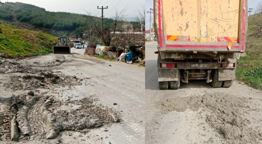 Yola beton döken kamyonun sahibi firmaya ceza yağdı