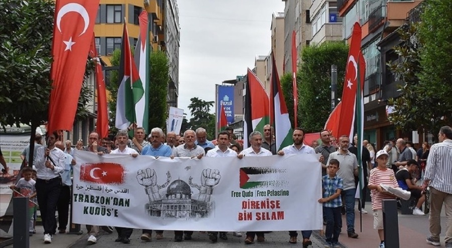 Trabzon'da Filistin'e destek yürüyüşü