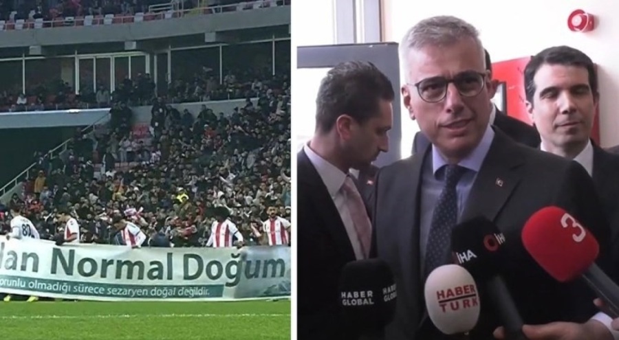 Tepki çeken doğum pankartını Sağlık Bakanı "normal" buldu