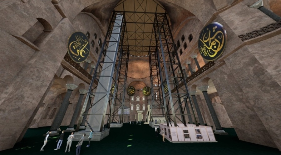 Ayasofya'nın ana kubbesinde tarihi restorasyon başlıyor
