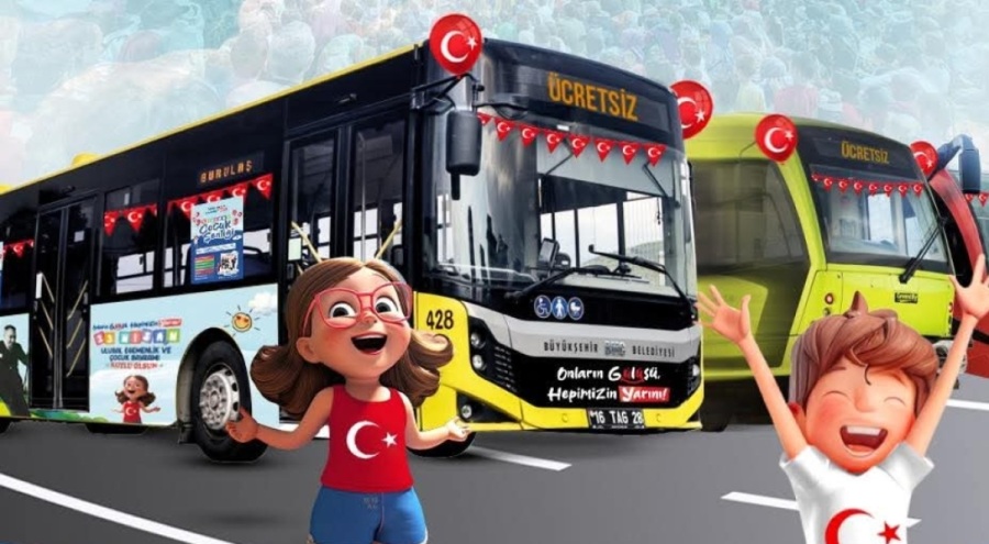Bursa'da 23 Nisan'da ulaşım ücretsiz olacak