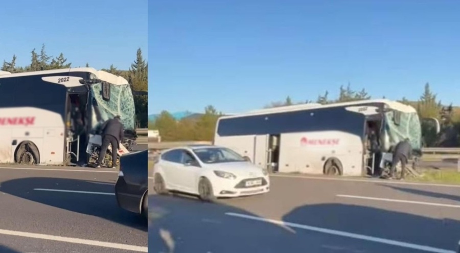Öğrencileri taşıyan otobüs bariyerlere çarptı: Yaralılar var