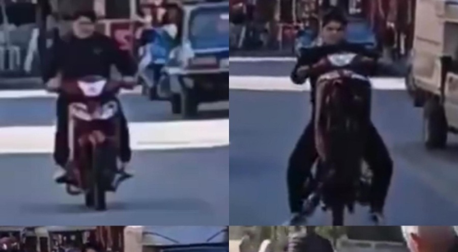 Motosikletinin önünü kaldıran şahsa tarihi ceza!