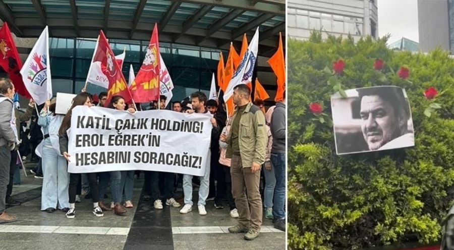 Vatandaşlar Çalık Holding'in önünde öldürülen işçi için toplandı