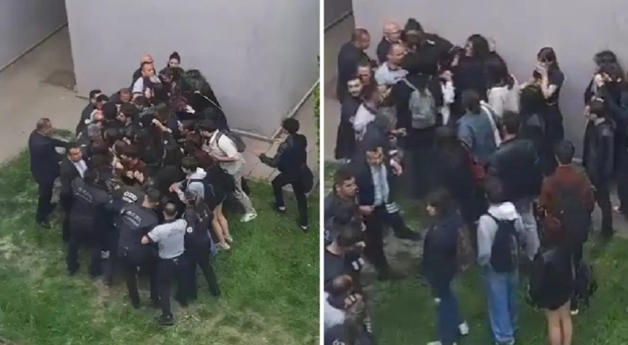 Üniversitede Ali İsmail Korkmaz'ı anmak isteyen öğrencilere müdahale