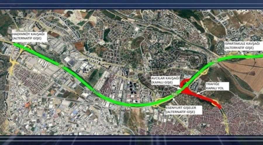 Avcılar gişeleri, çalışma dolayısıyla trafiğe kapatıldı