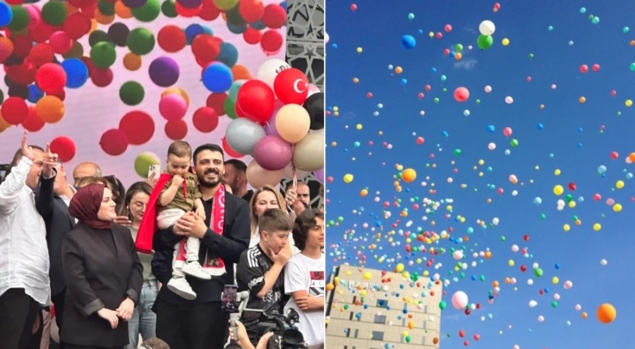 Kanseri yenen Ali Asaf için binlerce balon gökyüzüne bırakıldı!