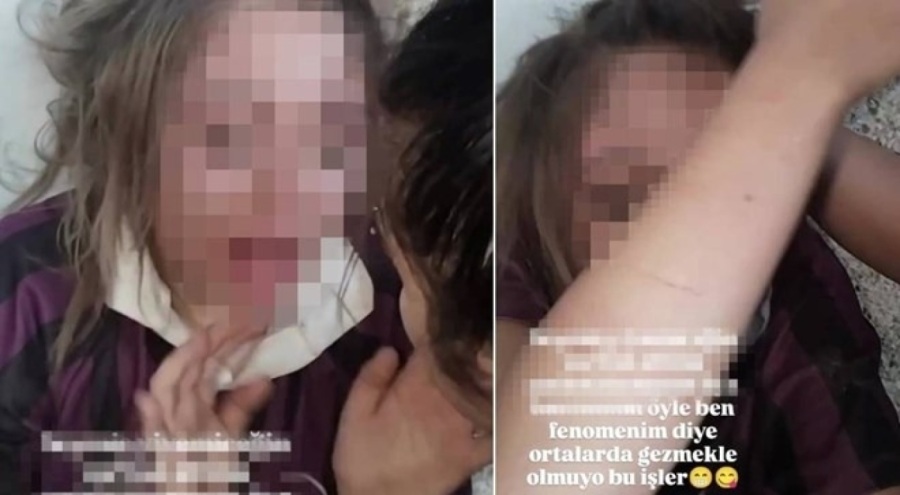 Genç kızı darbedip zorla özür dilettiler! O anları sosyal medyada paylaştılar