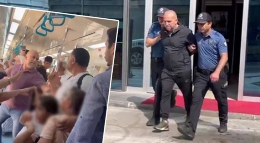 Marmaray'da yumruklu kavgaya tahliye!