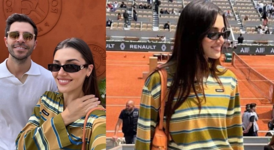 Hande Erçel ve Hakan Sabancı Roland Garros finalinde