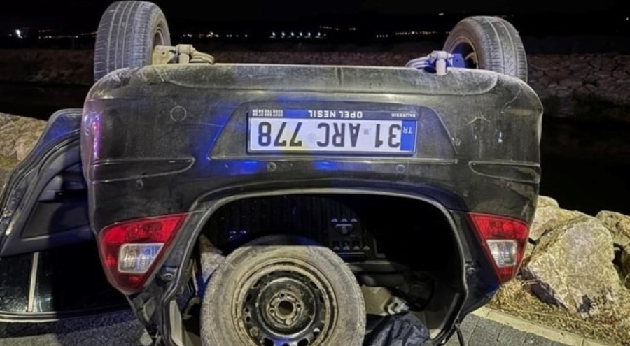 Kontrolden çıkan araç takla attı: Üç yaralı