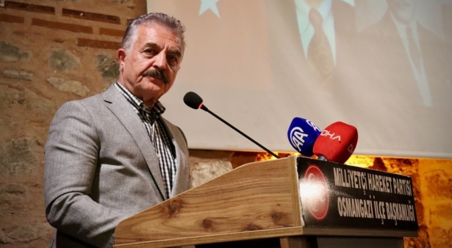 MHP Genel Sekreteri İsmet Büyükataman, Bursa'da üye katılım toplantısında konuştu