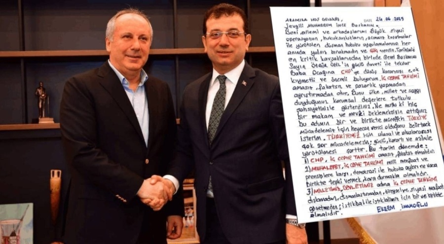 İmamoğlu'ndan Muharrem İnce'ye mektup! İnce: "Birleşe birleşe kazanacağız"