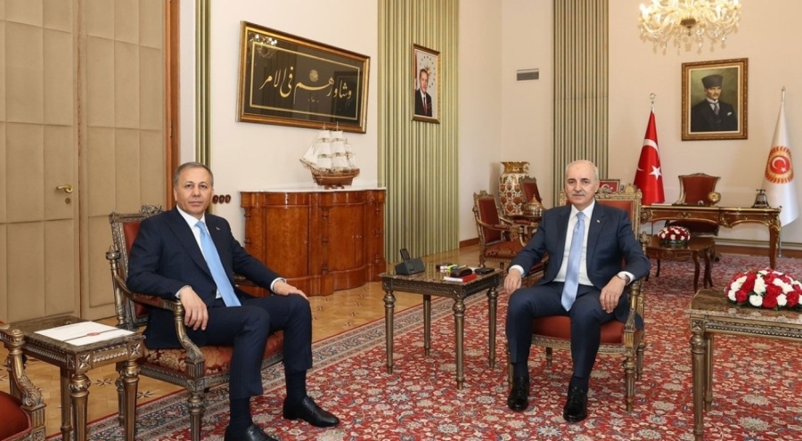 TBMM Başkanı Kurtulmuş, İçişleri Bakanı Yerlikaya'yı kabul etti