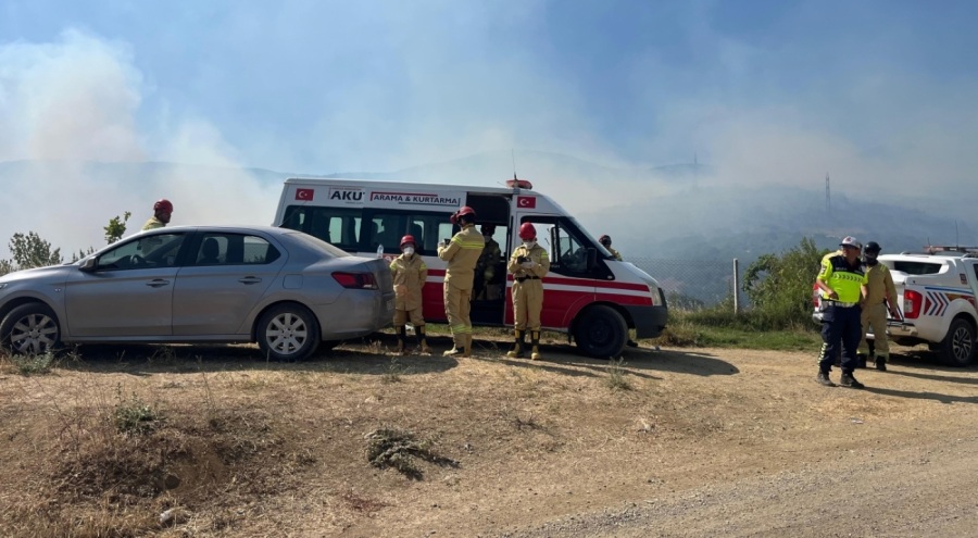 Yenişehir'deki yangının dumanları Bursa'dan görüldü!