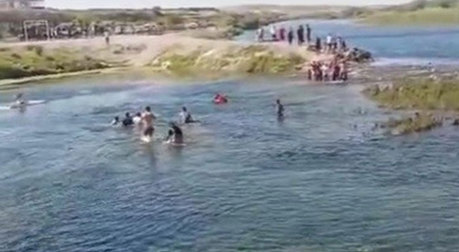 Serinlemek için Fırat Nehri'ne giren 2 kişi boğulmaktan son anda kurtarıldı