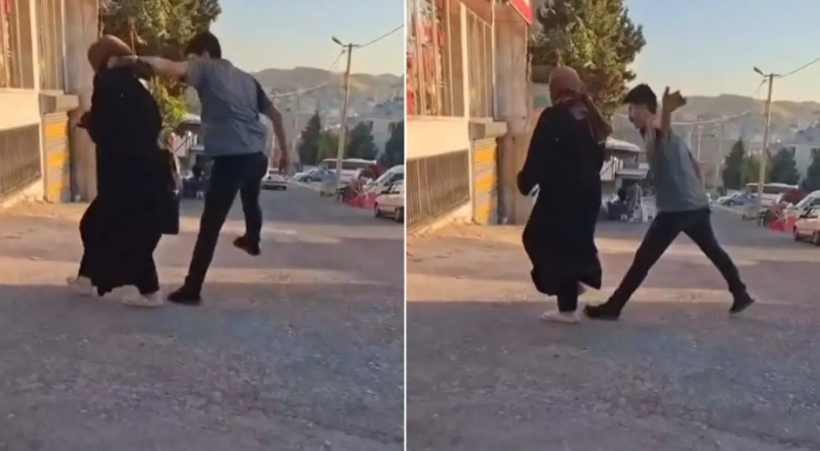 Kadını sokak ortasında darbetti, tepki gösterenlere de saldırdı!