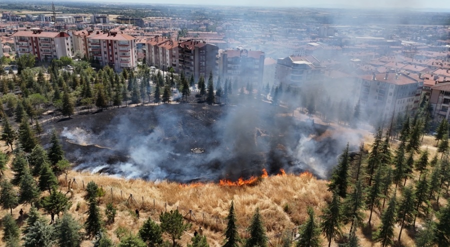 Edirne'de çıkan yangın tarihi tabyaya zarar verdi