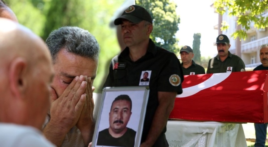 Kahraman orman işçisine gözyaşlarıyla veda