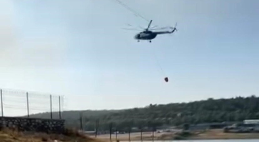 Bursa'da yangına müdahale eden jandarma pilotundan büyük ustalık