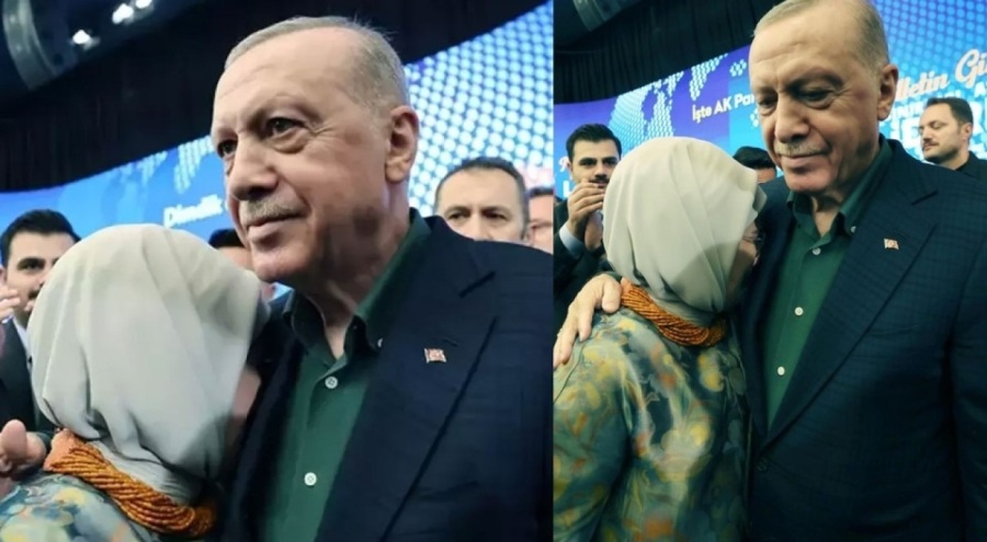 Emine Erdoğan, Cumhurbaşkanı Erdoğan'ın konuşması sırasında duygulandı