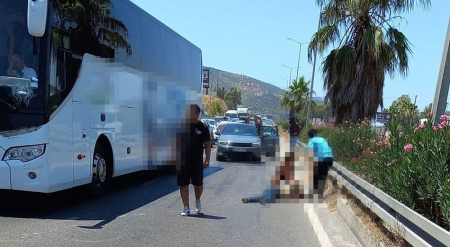 Otobanda otobüsün çarptığı yaya yaşamını yitirdi
