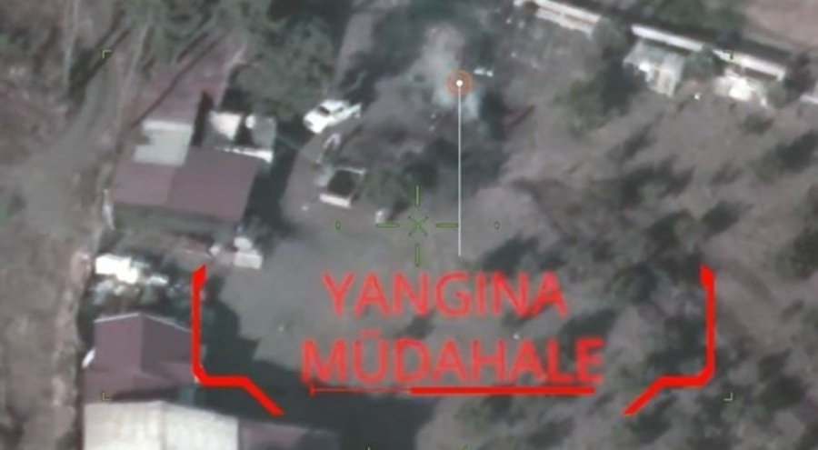 TB2, atık için yakılan ateşi tespit edip faciayı önledi