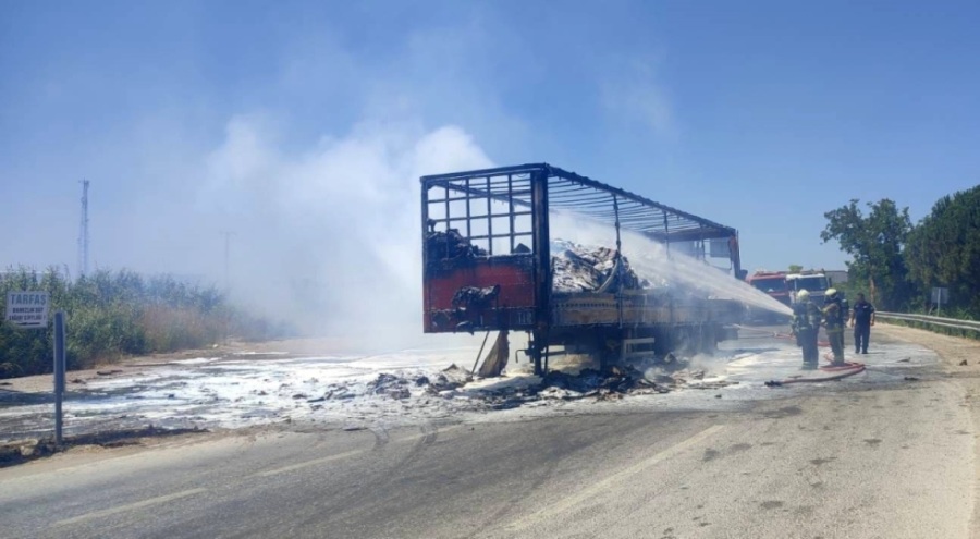 Bursa'da tır alevlere teslim oldu