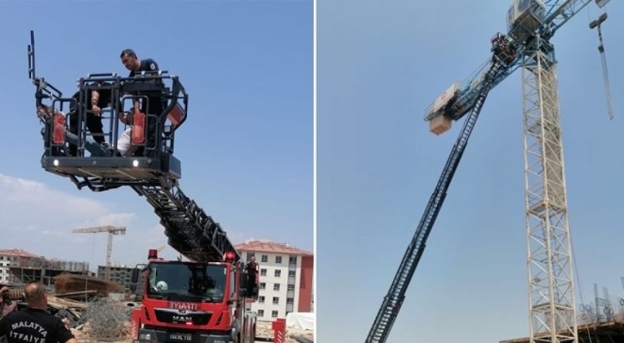 30 metre yüksekte rahatsızlandı, itfaiyeciler kurtardı