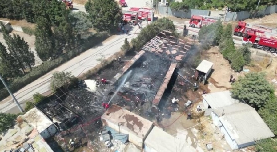 Yediemin otoparkında yangın