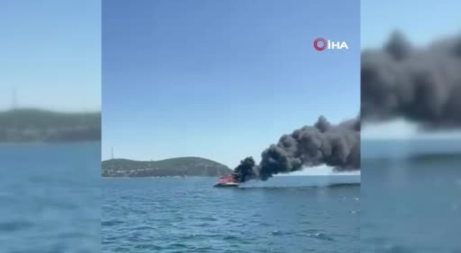 Kınalıada açıklarında yat yangını