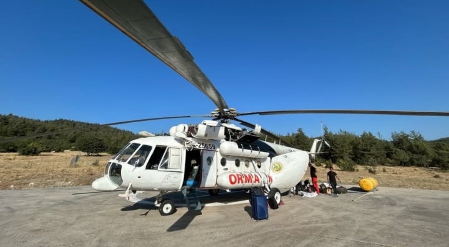 Bursa Orhaneli'de yangın helikopteri göreve başladı
