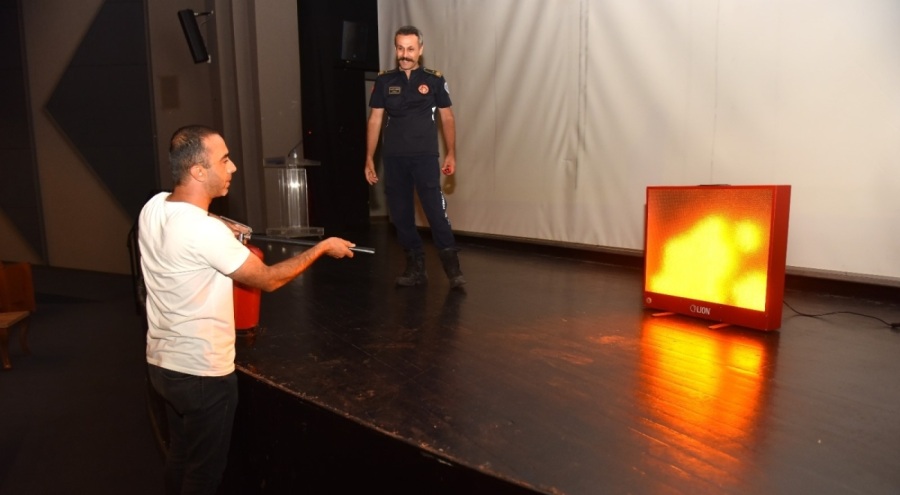Yıldırım'da belediye çalışanlarına yangın eğitimi veriliyor