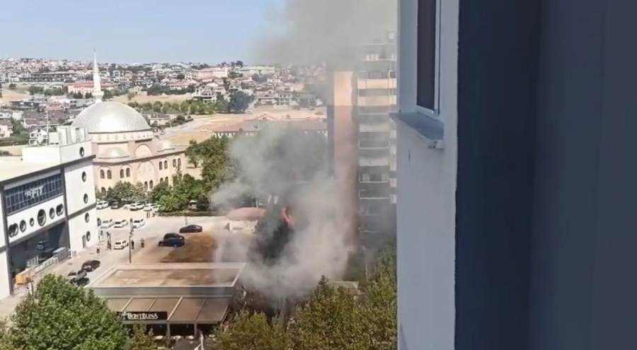 Bursa'da şehrin merkezindeki alevler korkuttu!