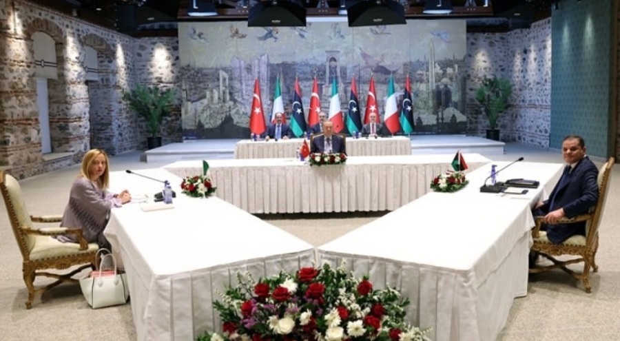 Cumhurbaşkanı Erdoğan, Meloni ve Dibeybe ile bir araya geldi