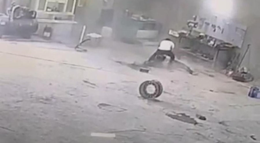 Hava basılırken patlayan lastik can aldı!